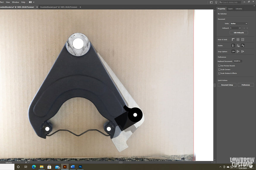Step 5, draw the mounting bracket onto the image.