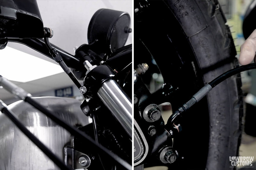 Custom brake line motorcycle - Install the break line to the fitting