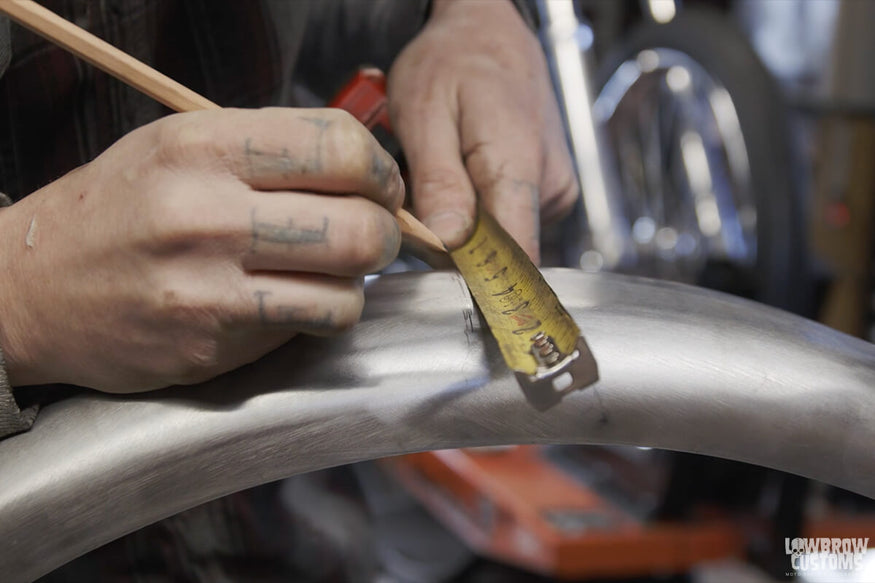 Video-How to Install a Lowbrow Customs Manta Ray Fender - Ian’s Harley-Davidson Shovelhead Build Part 4 Geared Science-9