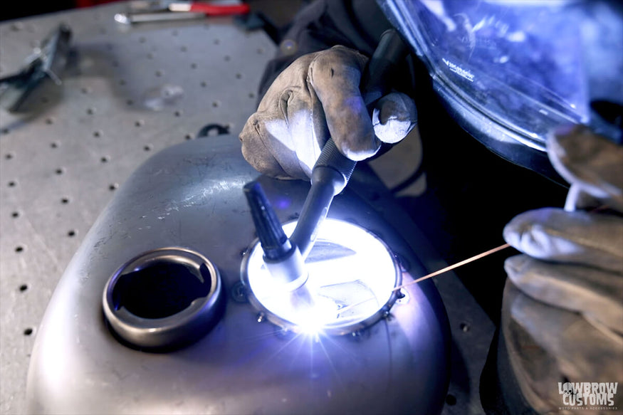 Adding the Wiring Tube Into the Tank - finish weld the wire tube