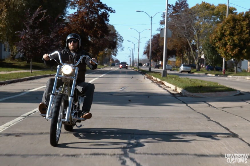 Video- Meet Chris Oestreich and His 1985 Harley-Davidson Evo FX Wide Glide Chopper - Geared Science-1