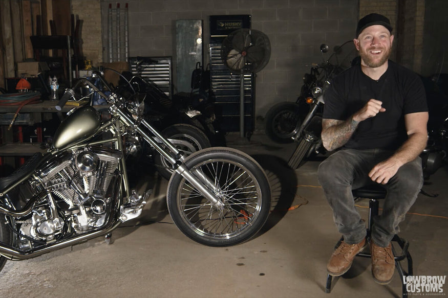 Video- Meet Chris Oestreich and His 1985 Harley-Davidson Evo FX Wide Glide Chopper - Geared Science-4