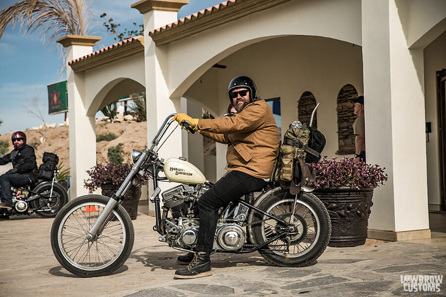 The sissy bar makes a motorcycle cooler