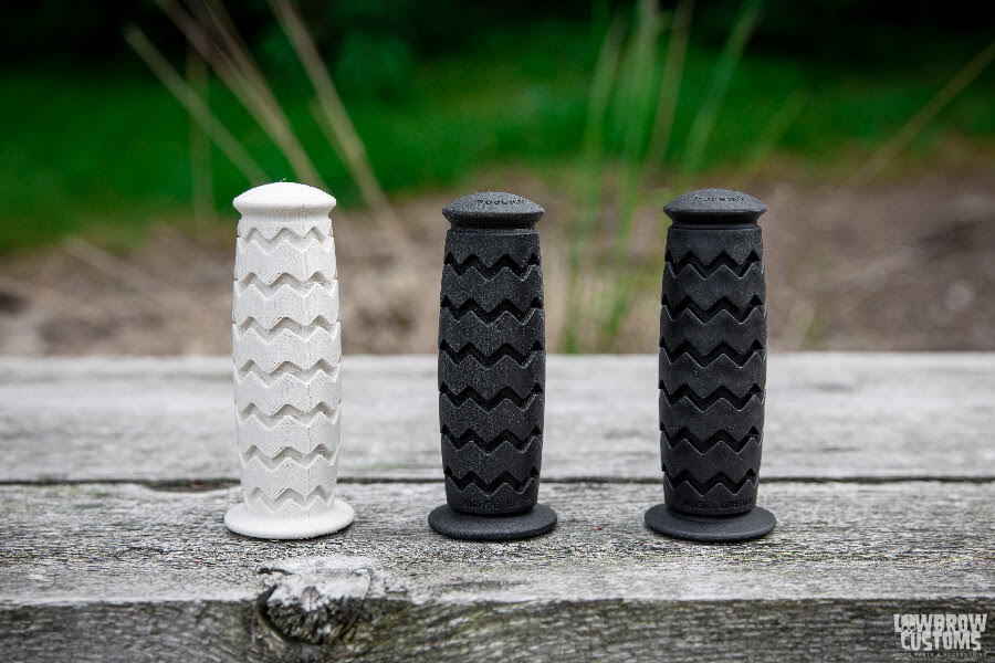 Sample of Lowbrow Customs Champion Grips from MakerBot 1st Generation 3D Printer