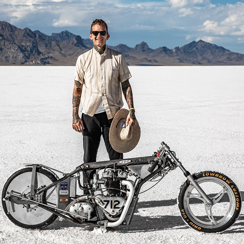 Lowbrow Customs - Todd taking a rip on @ctnewman Sportster at