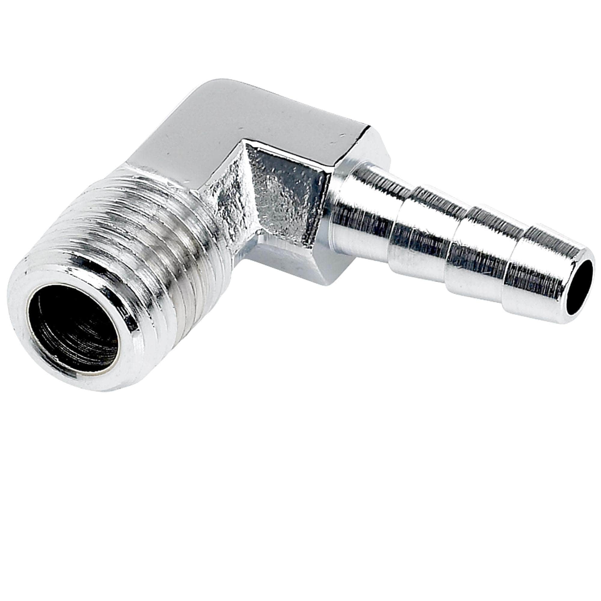 Cycle Standard 1/4 inch Hose Barb 90 elbow x 1/4 inch NPT - Chrome ...