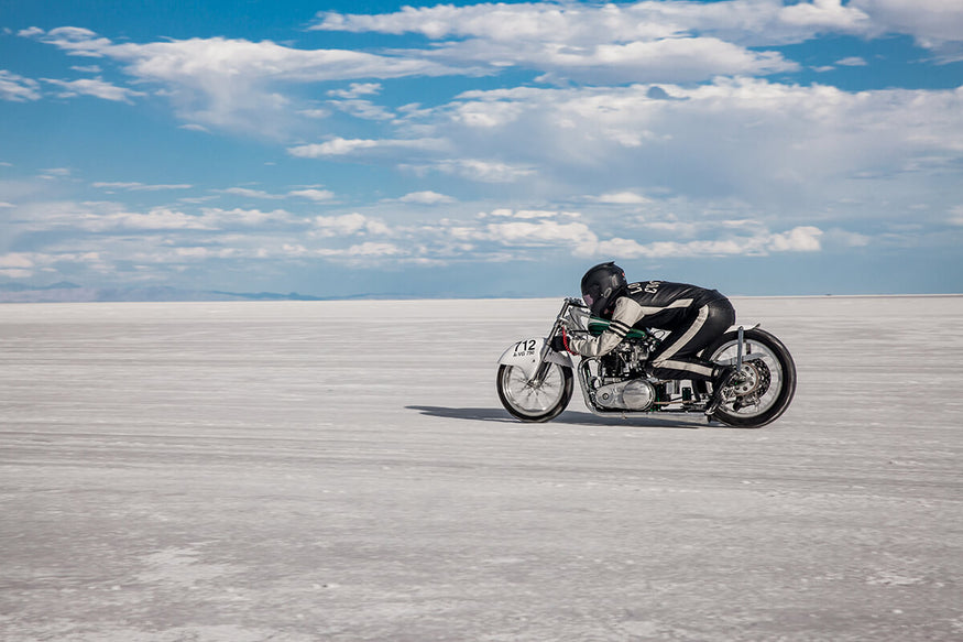 Tyler taking off on his very first run at Bonneville Speed Week 2017. -  Bonneville Speed Week 2017 - Lowbrow Customs