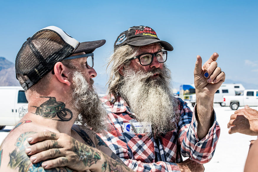 Phill either sharing his theory on wiring or what he says to women, you be the judge. - Bonneville Speed Week 2017 - Lowbrow Customs
