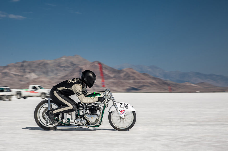 Tyler's second run of the day went back to the dreaded 118 after switching a sprocket thinking the gear switch would put him over the top. - Bonneville Speed Week 2017 - Lowbrow Customs