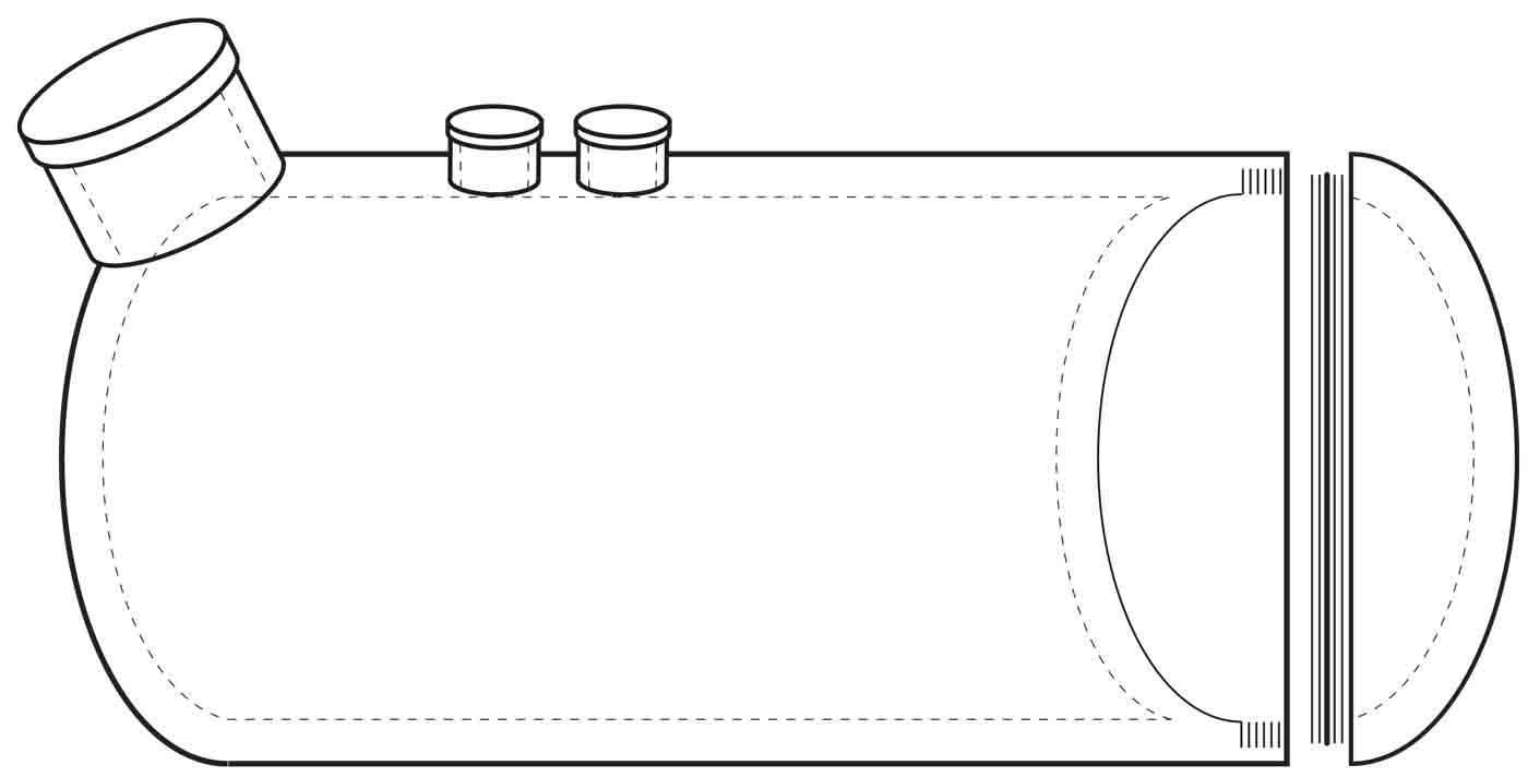 This was an oil tank idea with a screw off cap to stash stuff in (they never ended up using it).