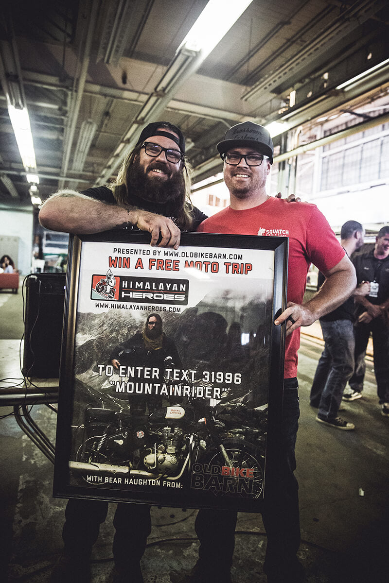 Bear from Old Bike Barn gave away a FREE moto trip with the the Himalayan Heroes at this year's Fuel Cleveland! Winner Winner Chicken dinner, Mr Kc Elkins! Fuel Cleveland 2017 - Lowbrow Customs, The Gasbox, Forever The Chaos Life