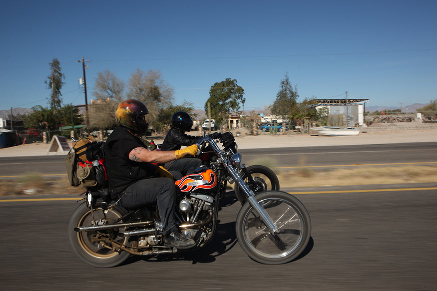 Flynn and Bill riding together on EDR. - Get to know Biltwell inc.