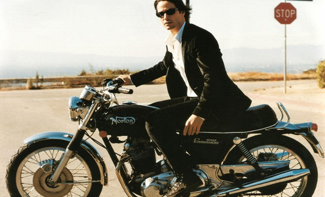 Keanu Reeves on a Norton Camando. Famous motorcycle riders