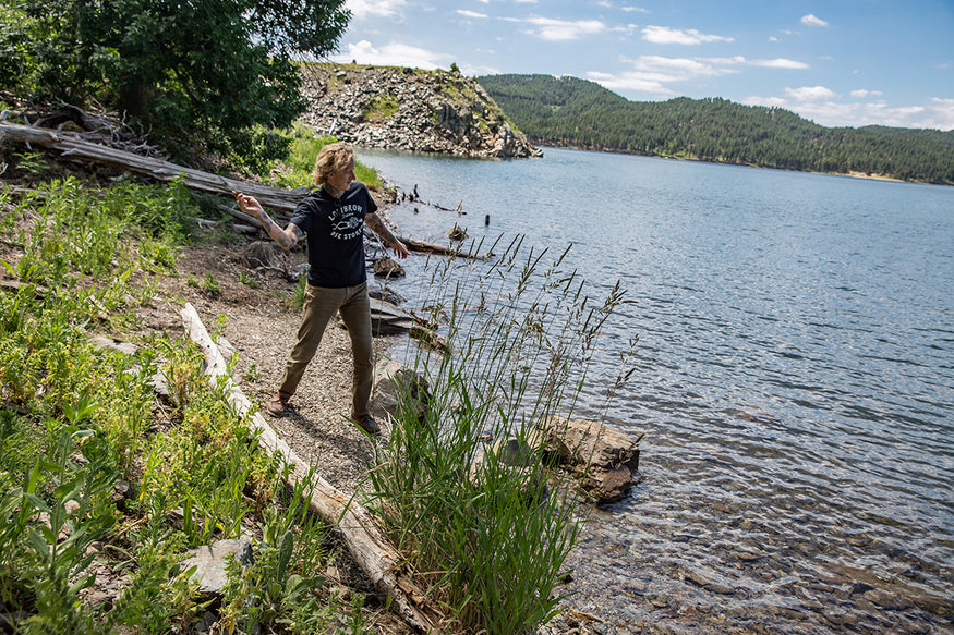 Took a brake to skip some rocks at a Pactola Lake. Lowbrow-Customs---Cross-Country-2016