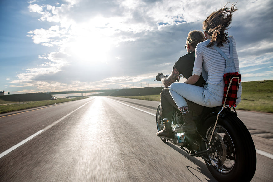 Riding directly into the sun. Tyler and Julia traded with Greg bikes for a little. Lowbrow-Customs---Cross-Country-2016