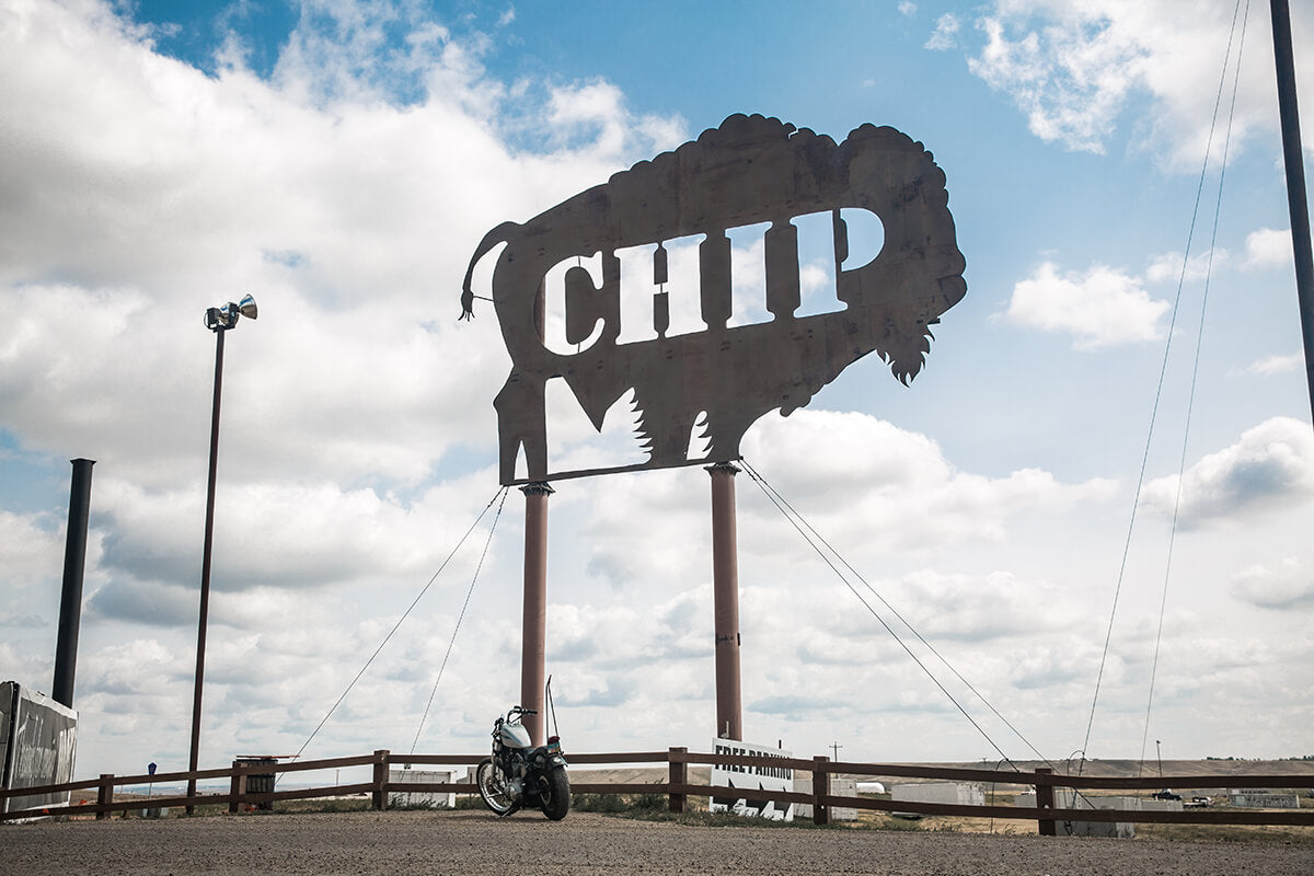 Just incase you couldn't find the Buffalo Chip, they have this huge sign on the corner of the main road and theirs. Lowbrow Customs - Sturgis 2017