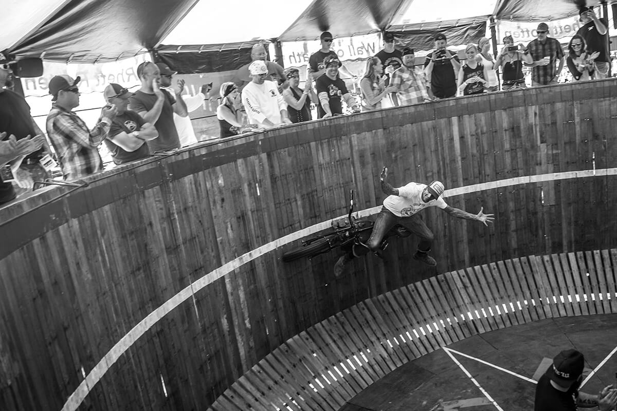 Rhett Rotten and the wall of death. Lowbrow Customs - Sturgis 2017