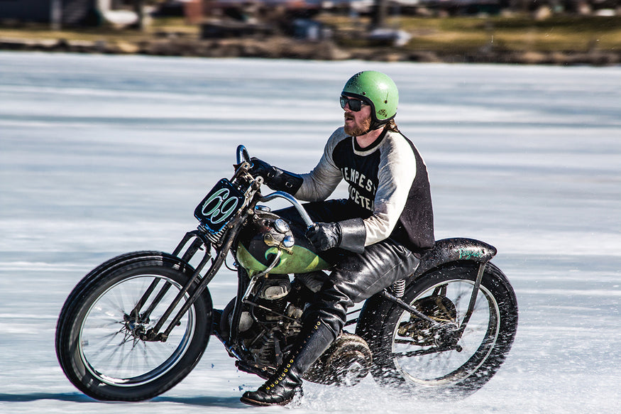 Daniel Desoucey #69 ripping around on his Flathead. - Lowbrow Customs - Mama Tried 2017