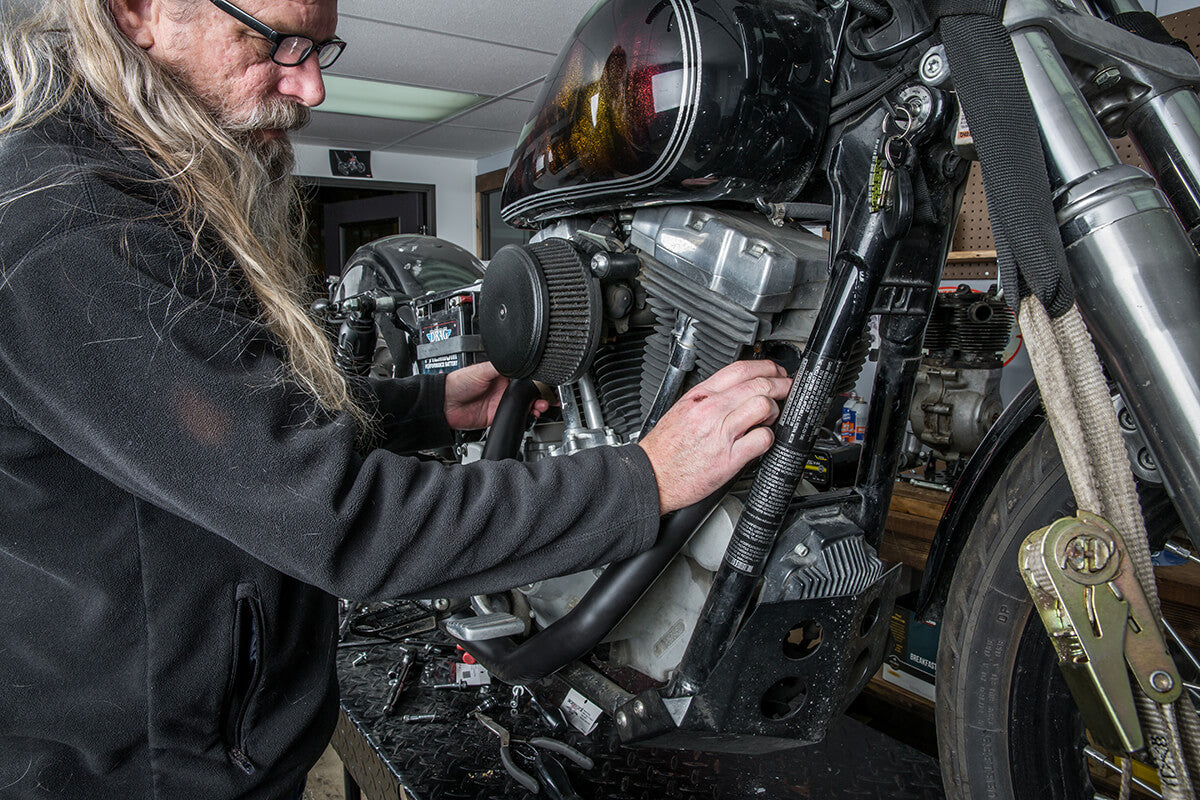 Install the pipes onto the cylinder heads loosely. - Lowbrow Customs - 2 into 1 by Kerker How to Install on Dyna