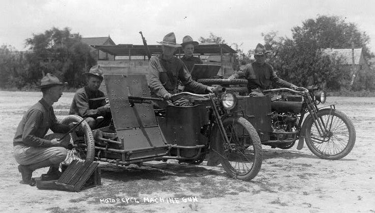 William Harley designed some of the first motorcycles to have machine guns on side cars in 1916 which greatly improved mobility and gave a major advantage to the US army over Mexican revolutionaries who rode horseback in the “Border War”