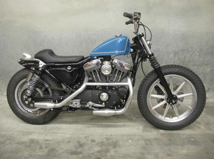 1986 through 2003 Harley-Davidson Sportster with Biltwell Banana Seat