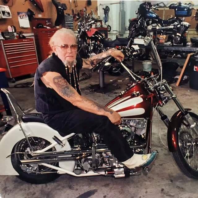David Allan Coe on a beautiful Panhead. "Panheads Forever" Famous motorcycle riders