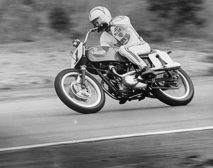 1967-68 Daytona winner and AMA Grand National champion, Gary Nixon, on a Triumph 500. Lowbrow Customs, The History Of Triumph Motorcycles