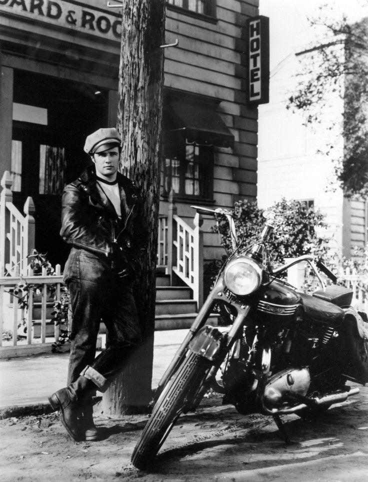 Marlon Brando with his Triumph 6T for the movie "The Wild Ones". Lowbrow Customs, The History Of Triumph Motorcycles