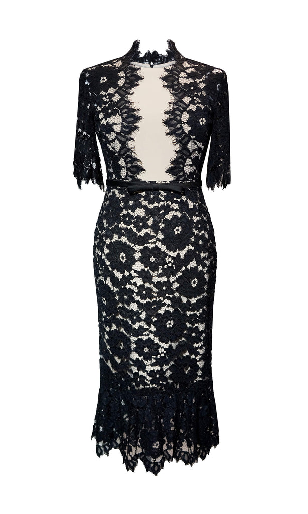 95047 Black Rosa Carla Ruiz Lace Special Occasion Dress | Fab Frocks