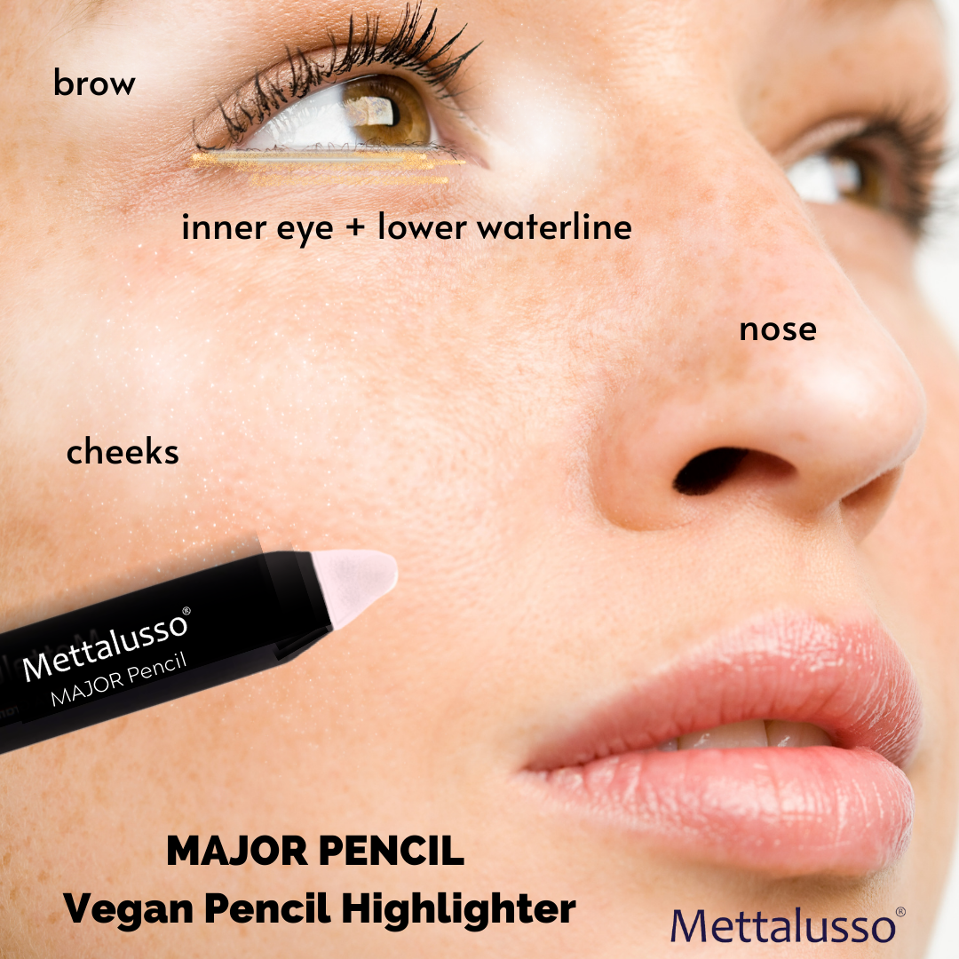 Mettalusso Vegan Large Chubby Shimmer Pencil Highlighter for Eyes Face and Nose