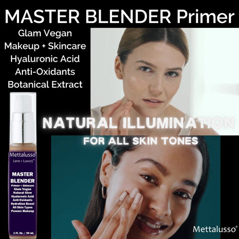 La base et les soins de la peau Mettalusso Master Blender pour tous les types de peau dynamisent votre maquillage pour un look entièrement naturel