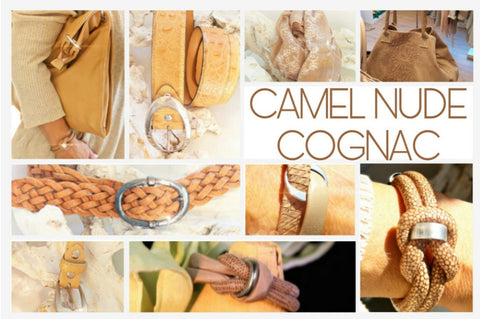 Accessoires in Camel, Cognac und Nude