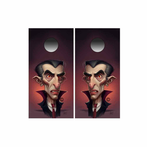 Dracula Portrait Cornhole Wraps Kustom Low Brow Art