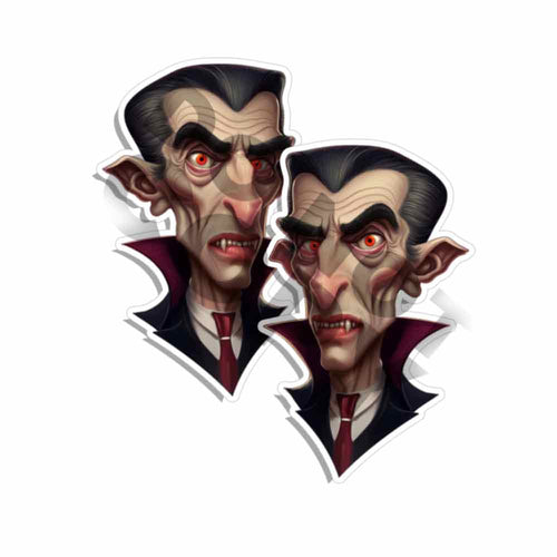 Dracula Monster Horror Die Cut Mirrored Stickers