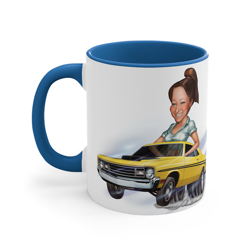 Plymouth Duster Coffee Mug Muscle Car Caricature From Photo