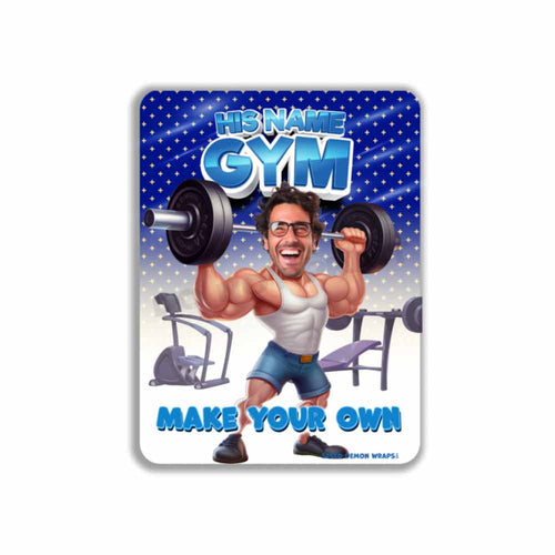 Personalized Gym Metal Sign HIS Cartoon from Photo 12" x 9”