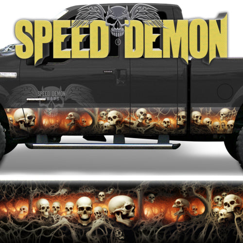 Sinister Skulls Rocker Panel Wrap ~ Amber