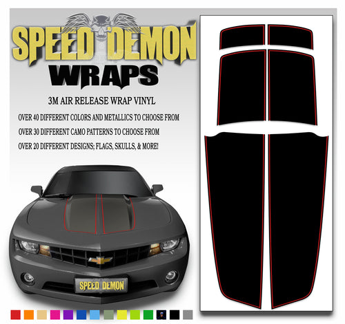 Copy of Black Camaro Stripes with Colored Pinstripe 2010-2015