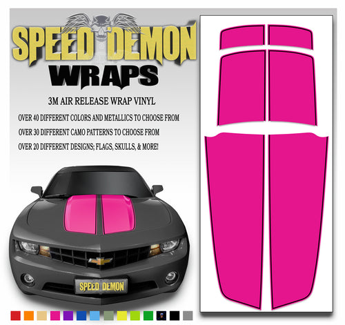 Pink Camaro Stripes with Black Pinstripe 2010-2015