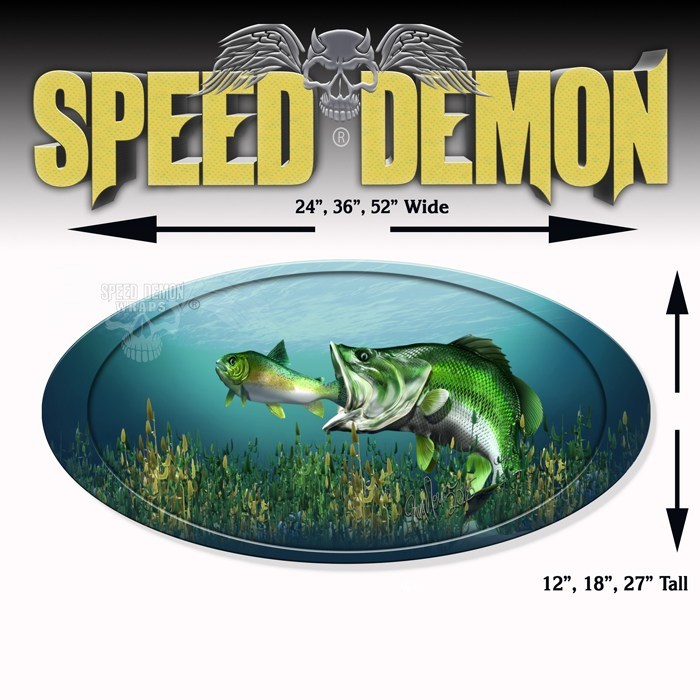 Personalized Boat Decals Largemouth Bass Ribbon – Speed Demon Wraps