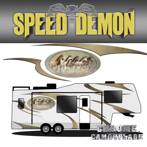 5th Wheel Trailer Graphics Wild Mustangs