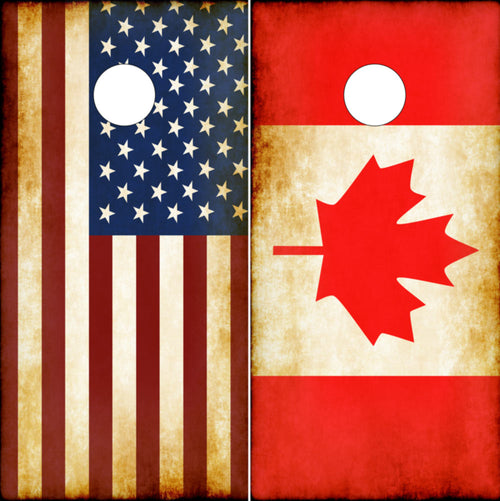 American and Canadian Combo Cornhole Wraps