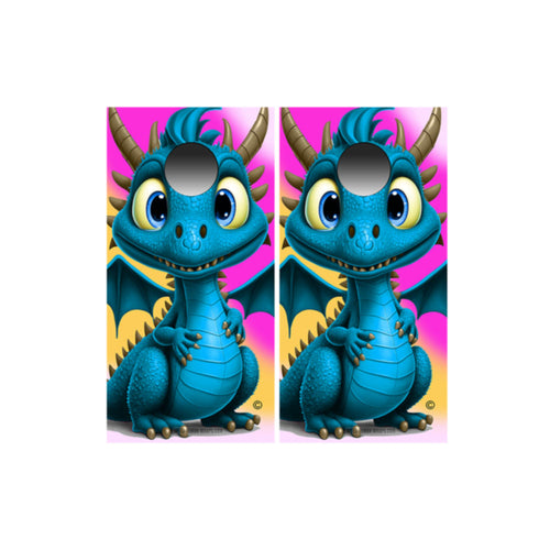 Cute Dragon Blue Funny Cornhole Wraps