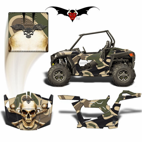 RZR 900 XC GRAPHICS WRAP -  BONE COLLECTOR SKULL ON CUSTOM CAMOUFLAGE