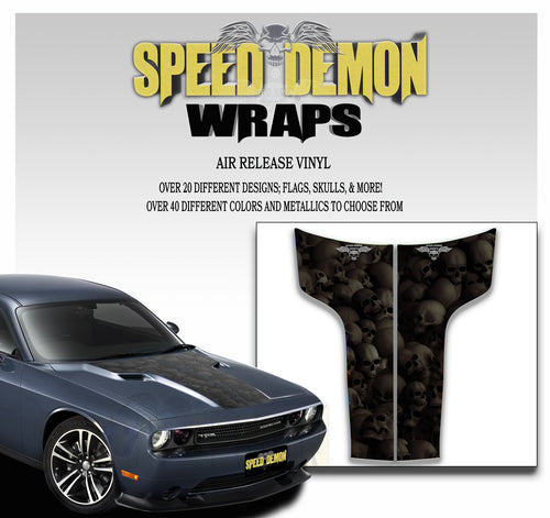 Dodge Challenger Stripes Decal Skulls Black Ghosted 2011-2014