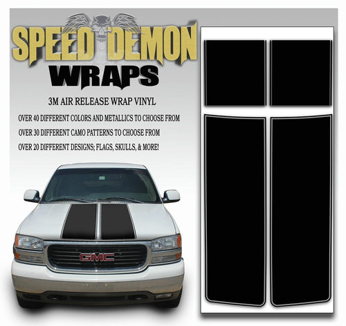 GMC Sierra Truck Racing Stripe Kit - Black 2000-2006