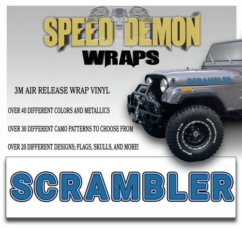 Jeep Scrambler Hood Decals Blue CJ 8