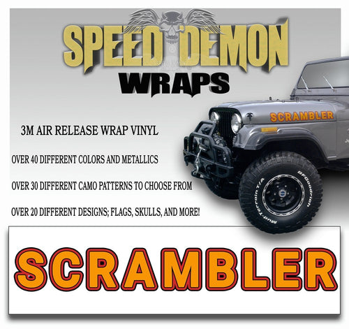 Jeep Scrambler Hood Decals Orange CJ 8