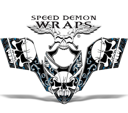 Polaris RMK Dragon Snowmobile Sled GRAPHICS WRAP DECAL Blue Skullen