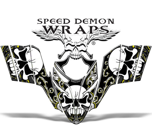RMK Dragon GRAPHICS WRAP for Sleds and Snowmobiles Yellow Skullen